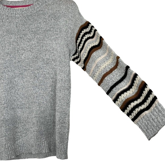 Anthropologie Ovla Crochet Sleeve Pullover Sweater - Picture 4 of 7